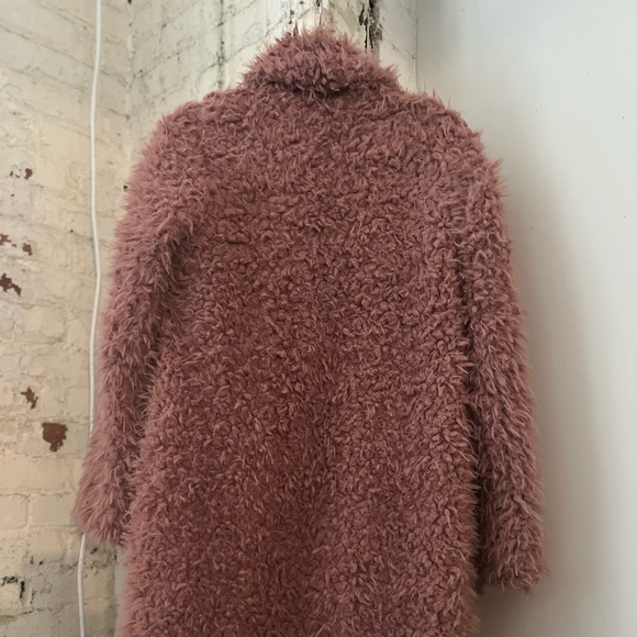 Wild Fable Faux Fur Coat in dusty-rose pink. - Picture 6 of 16